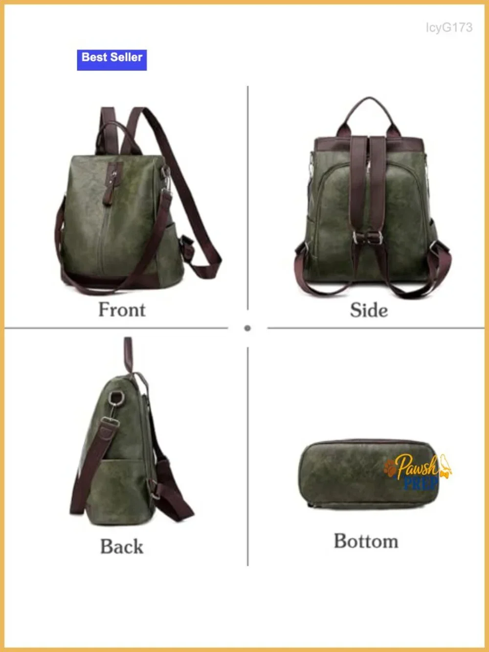 Women's Anti-Theft Backpack with Earphone Hole Water-Repellent PU Leather